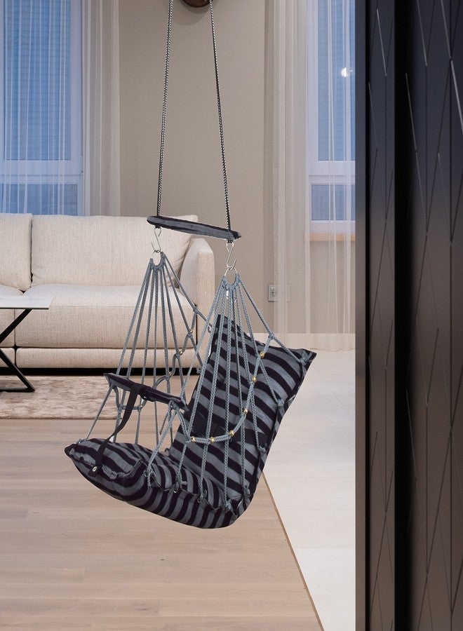 BOFFLE أرجوحة قطنية من بوفل للأطفال الرضع، قابلة للطي والغسل، من عمر سنة إلى 3 سنوات، مزودة بحزام أمان، مناسبة للمنزل والحديقة. أرجوحة للأطفال. مقاس المقعد والظهر 16 × 16 بوصة. - Image 1